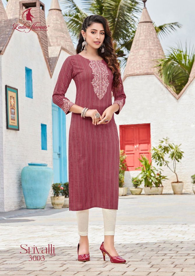 Ladies Flavour Srivalli Vol 3 Wholesale Embroidery Kurtis Catalog